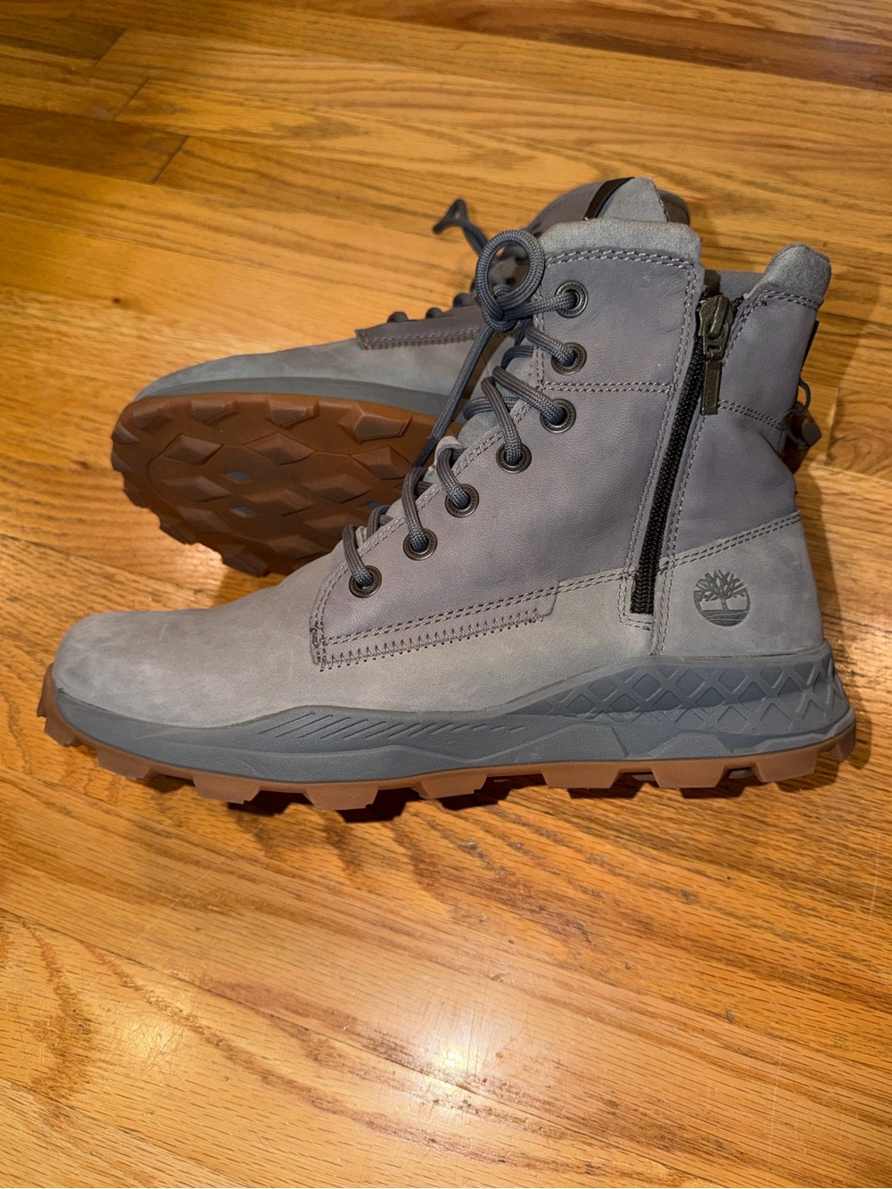 Timberland Brooklyn Side Zip Boots Gray Nubuck Men’s Size 12 A2152